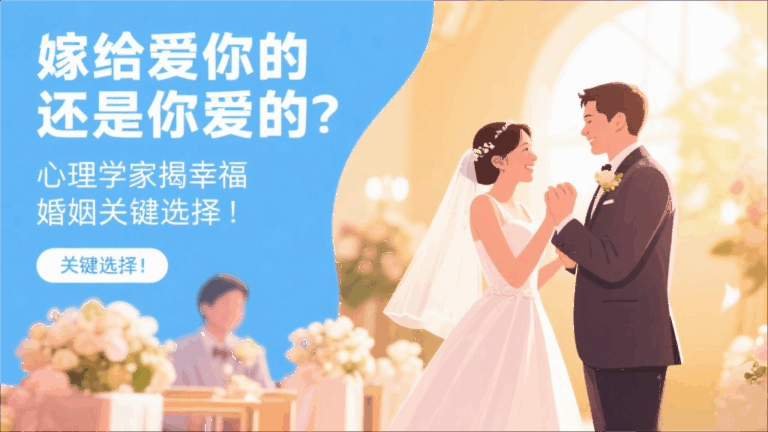 嫁給愛你的還是你愛的？心理學家揭幸福婚姻關鍵選擇！